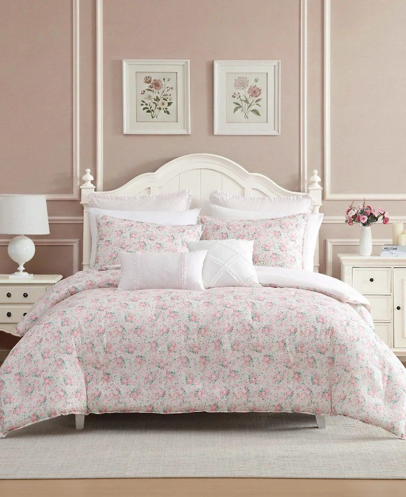 Laura Ashley Pamelas Posies Reversible 7-Pc. Comforter Set, King