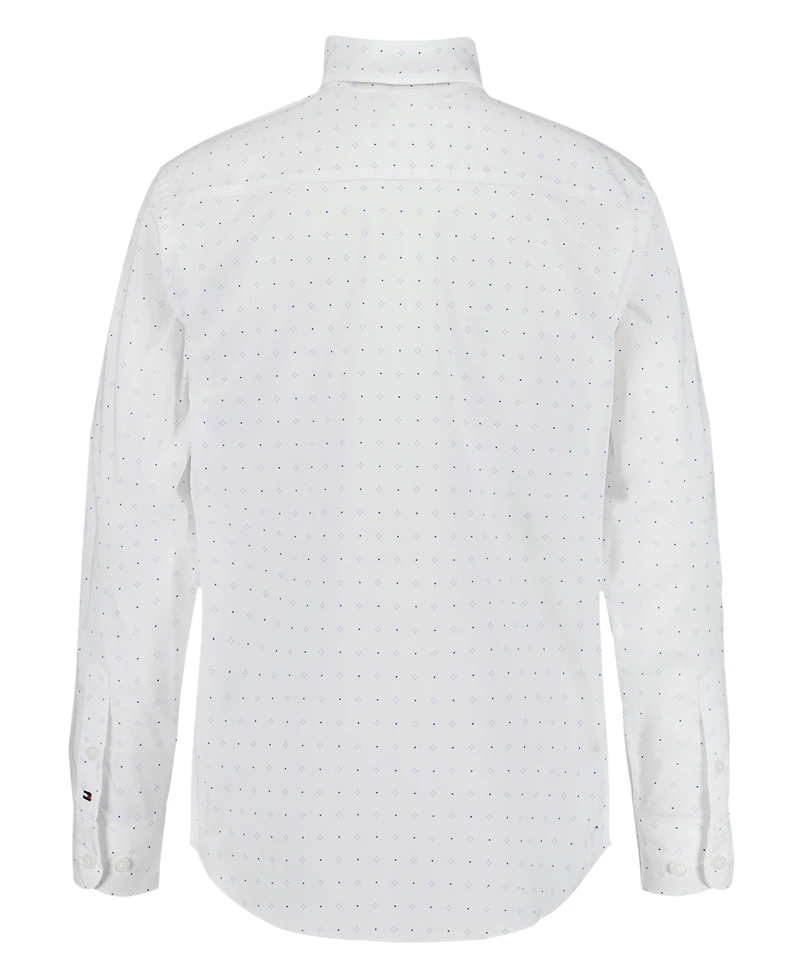 Tommy Hilfiger Boys' 8-20 Long-Sleeve Geo Dot Dress Shirt with Bow Tie