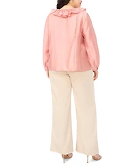 Vince Camuto Plus Ruffle V-Neck Top