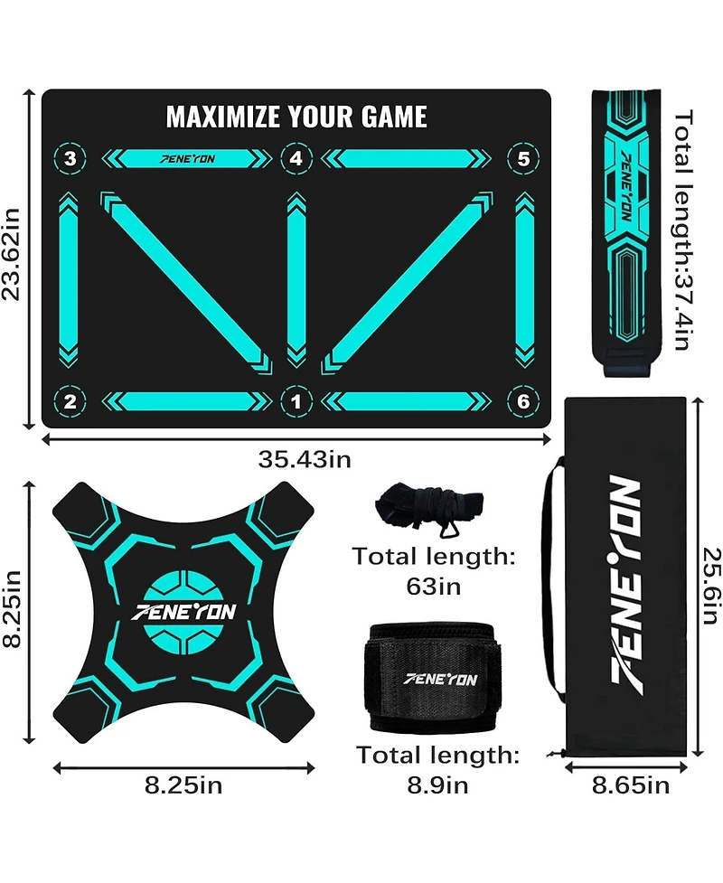 peneyon Football Footstep Agility Training Mat - Non-Slip, Silent Equipment for All Ages & Levels to Improve Speed, Strength & Coordination