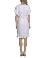 Ny Collection Women's Short-Sleeve Pleated Ruffle Dress