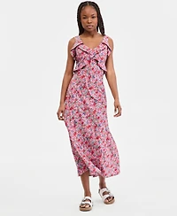 Liverpool Los Angeles Women's Sleeveless Ruffle-Front Maxi Dress