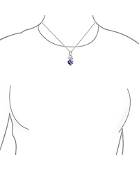 Bling Jewelry Mystic Rainbow Heart Shaped Cubic Zirconia Crown Infinity Pendant Necklace