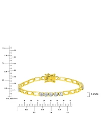Macy's Cubic Zirconia Station Bracelet in 14k Yellow Gold Over Sterling Silver