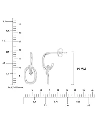 Macy's Cubic Zirconia Link Dangling Earrings in Rhodium Over Sterling Silver