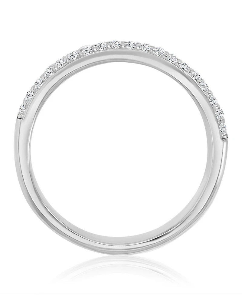 Macy's Cubic Zirconia Two-Row Ring Rhodium Over Sterling Silver