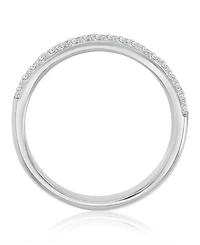 Macy's Cubic Zirconia Two-Row Ring Rhodium Over Sterling Silver