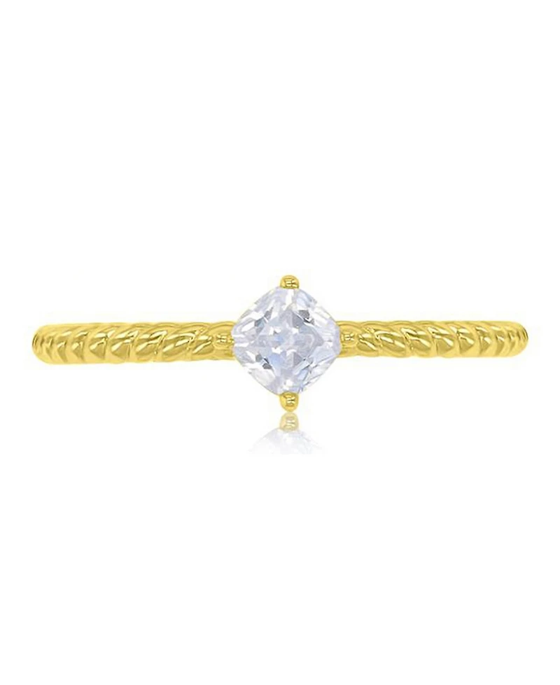 Macy's Black Cubic Zirconia Heart, Flower & Cushion Cut Ring in 14k Yellow Gold Over Sterling Silver