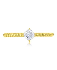 Macy's Black Cubic Zirconia Heart, Flower & Cushion Cut Ring in 14k Yellow Gold Over Sterling Silver