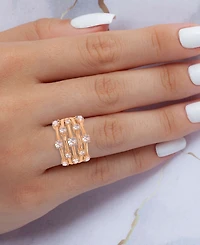 Macy's Morganite 5-Row Ring in 14k Rose Gold Over Sterling Silver