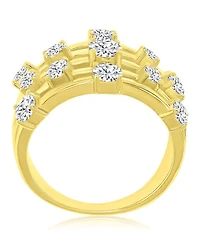 Macy's Cubic Zirconia 5-Row Ring in 14k Yellow Gold Over Sterling Silver