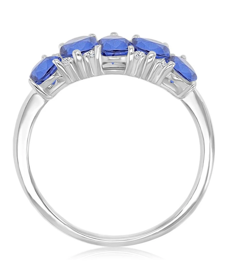 Macy's Tanzanite Cubic Zirconia Ring in Rhodium Over Sterling Silver