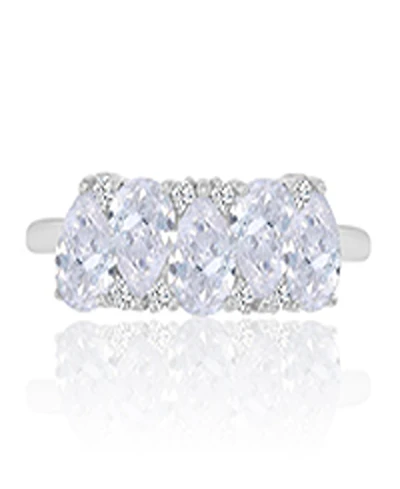 Macy's Pear-Shaped Cubic Zirconia Ring Rhodium Over Sterling Silver