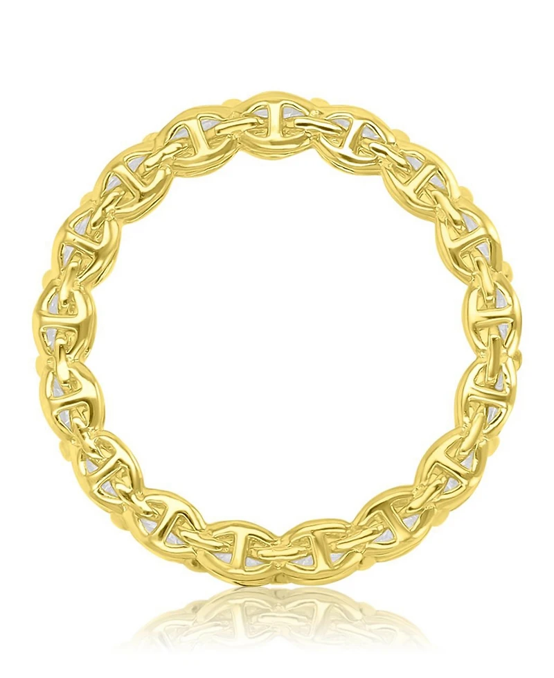 Macy's Cubic Zirconia Eternity Ring in 14k Yellow Gold Over Sterling Silver