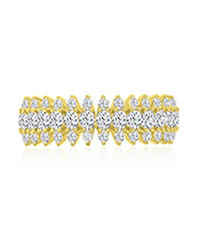 Macy's Cubic Zirconia Spike Ring in 14k Yellow Gold Over Sterling Silver