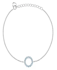Macy's Blue Topaz Circle Bracelet in Rhodium Over Sterling Silver