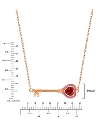 Macy's Ruby Key Necklace in 14k Rose Gold Over Sterling Silver
