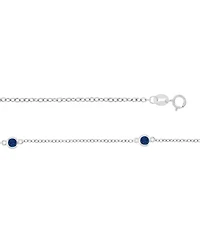 Macy's Created Blue Sapphire Station Necklace in Rhodium Over Sterling Silver