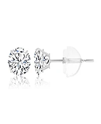 Macy's White Swarovski Zirconia Solitaire Earrings in 14k White Gold