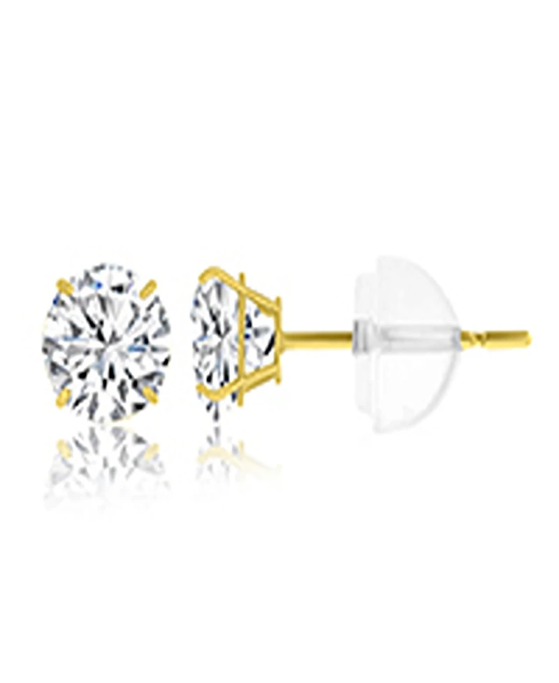 Macy's White Swarovski Zirconia Solitaire Earrings in 14k Yellow Gold