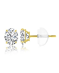 Macy's White Swarovski Zirconia Solitaire Earrings in 14k Yellow Gold