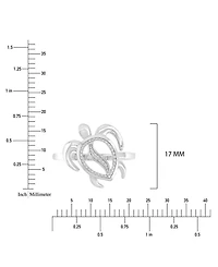 Macy's Diamond Accent Sea Turtle Ring Rhodium Over Sterling Silver