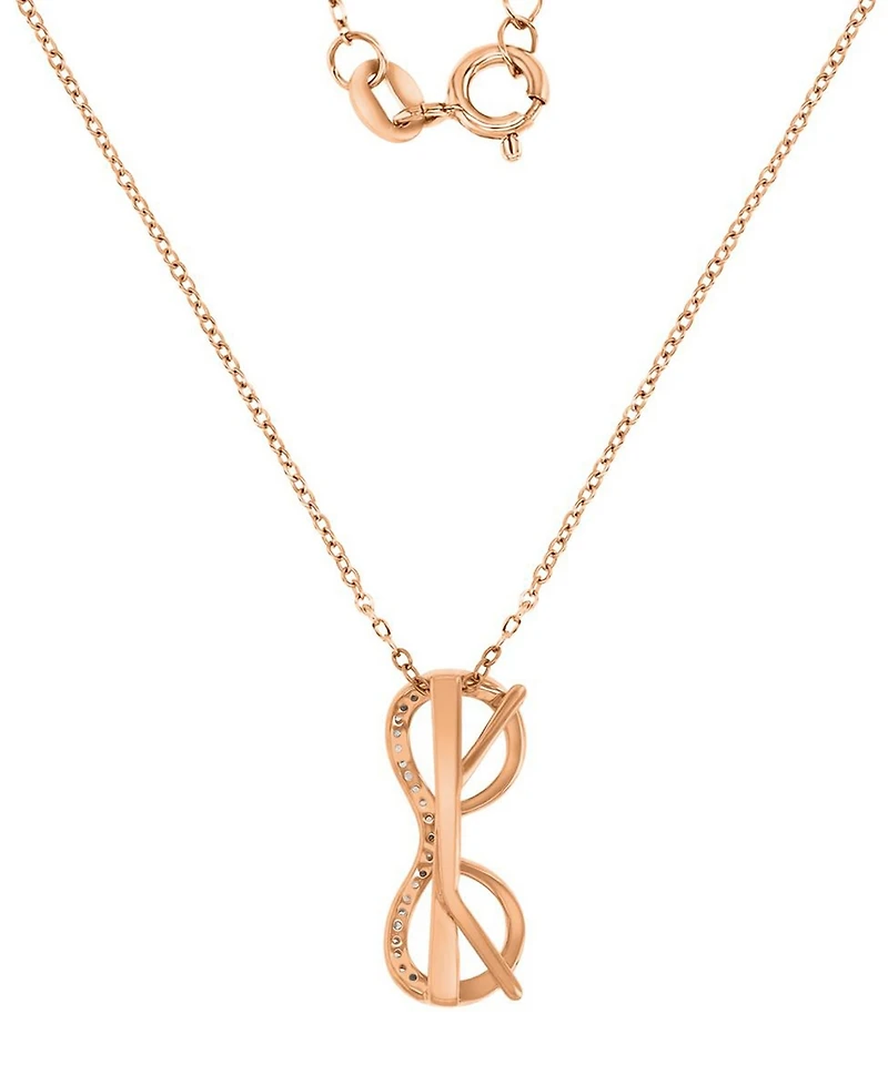 Macy's Diamond Accent Sunglasses Necklace in 14k Rose Gold Over Sterling Silver