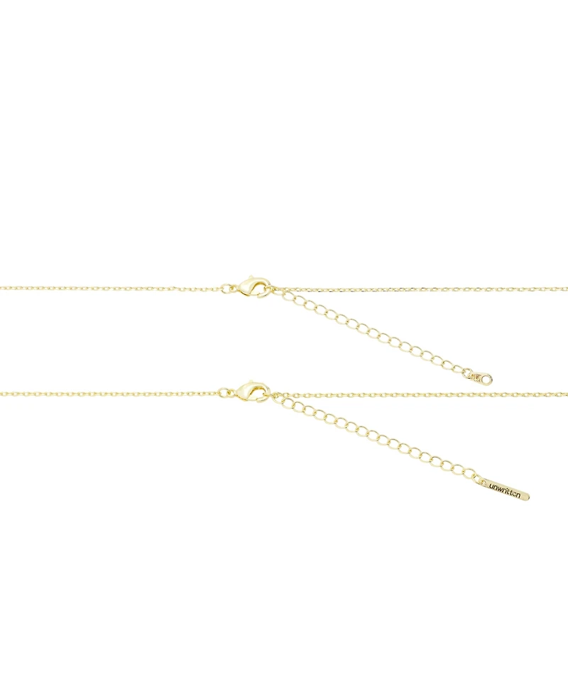 Unwritten Cubic Zirconia and Mother of Pearl Mom Cross Pendant Layered Necklace Set