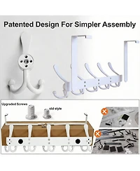 Yigii Stainless Steel Easy Assembly, Universal Fit 5 Hooks Over-the-Door Hook Rack
