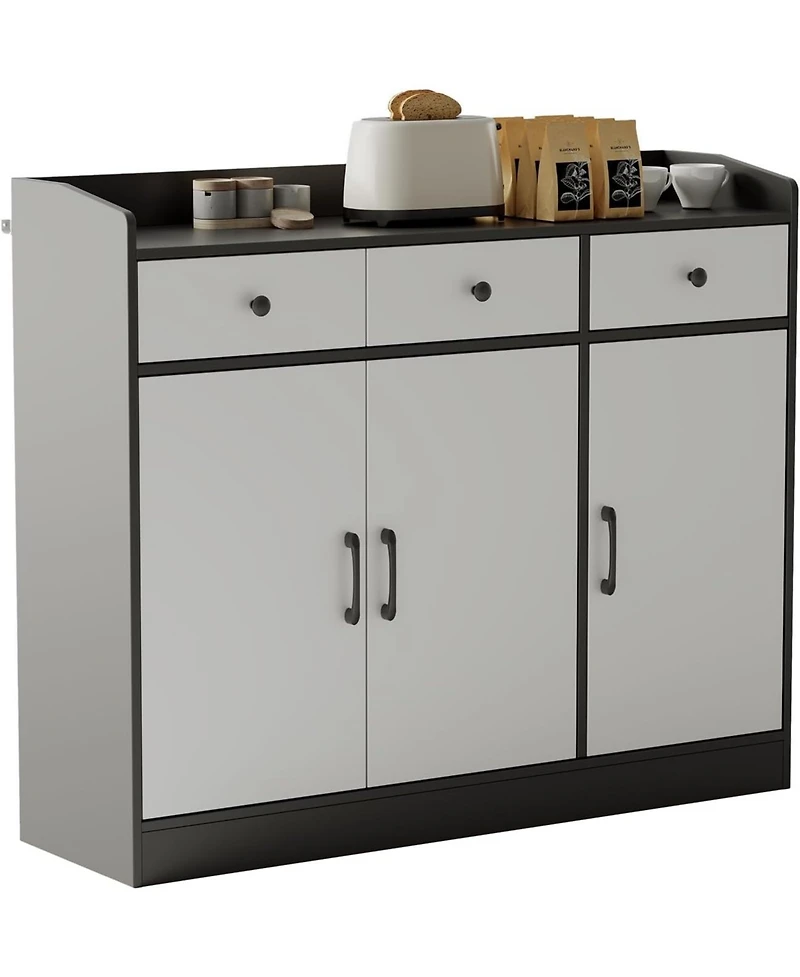 gaomon 42.5" Sideboard Buffet Cabinet with Adjustable Shelves, Wooden Kitchen Storage Cabinet, Modern Coffee Bar Buffet Table for Living Room