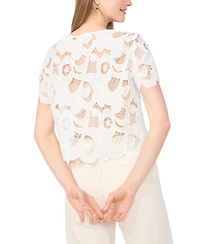 Vince Camuto Women's Short-Sleeve Crochet Blouse