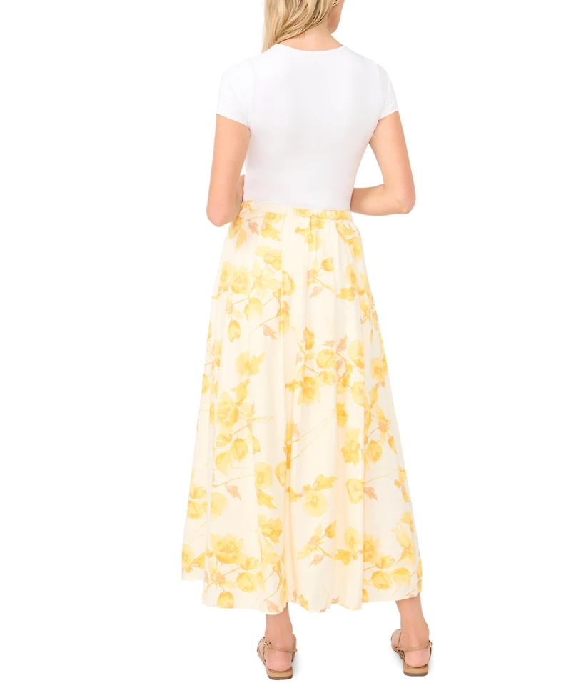 Vince Camuto Women's Pleated Straight Hem Maxi Skirt