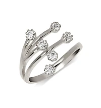 Curata Jewelry Solid 10K or Waterfall Cubic Zirconia Adjustable toe ring