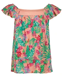 Roxy Girls' 7-16 Flutter-Sleeves Tiered Top