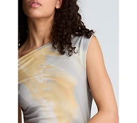 Kenneth Cole Women's Off-The-Shoulder Ruched Waist Midi Dress