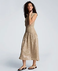 Kenneth Cole Women's Curved Yoke Collared Dress