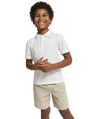 Calvin Klein Boys' Toddler 2T-4T Logo Polo Shirt and Twill Shorts, 2-Piece Set