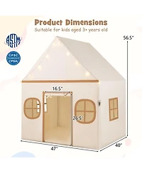Mecale Large Kids Play Tent Playhouse with Door Curtain, Windows, and Star Lights