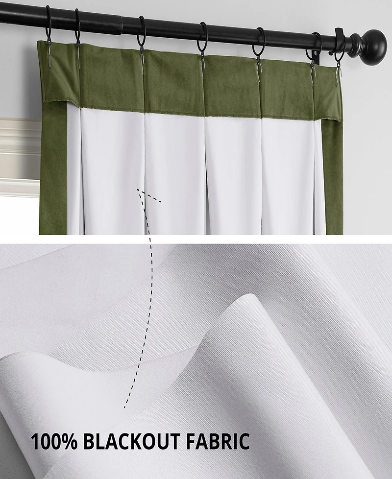 Half Price Drapes French Pleat Signature Velvet Blackout Curtain
