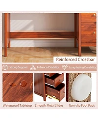 Mecale Home Office Computer Desk with 3 Drawers and Spacious Desktop, Study Workstation