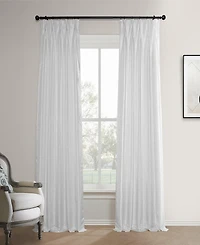 Half Price Drapes French Pleat Faux Silk Taffeta Blackout Curtain