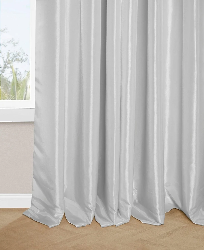 Half Price Drapes French Pleat Faux Silk Taffeta Blackout Curtain
