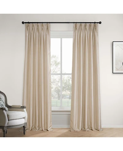 Half Price Drapes French Pleat Faux Silk Taffeta Blackout Curtain