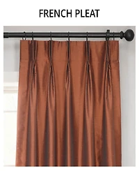 Half Price Drapes French Pleat Vintage Textured Faux Dupioni Silk Blackout Curtain