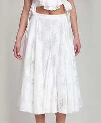 Avec Les Filles Women's Side Zippered Maxi Skirt