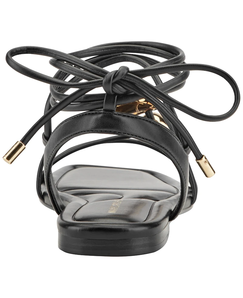 Marc Fisher Women's Malavi Ornamented Strappy Tie-Up Sandals