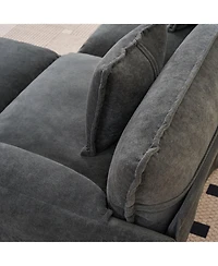 Boyel Living Oversized 41.73" Chenille Armchair with 1 Pillow, Modern Modular Reading Chair for Room or Bedroom, Deep-Seat Diy Sectional