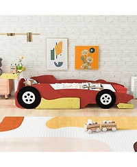 Streamdale Furniture Streamdale Twin Size Race Car-Shaped Platform Bed with Wheels