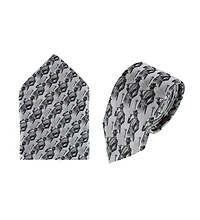 Trafalgar Men's Ambrose Dapper Night Silk Novelty Necktie and Pocket Square Set