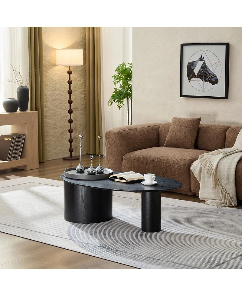 Streamdale Furniture Modern Oval Luxury Coffee Table, Sophisticated Living Room Center Table